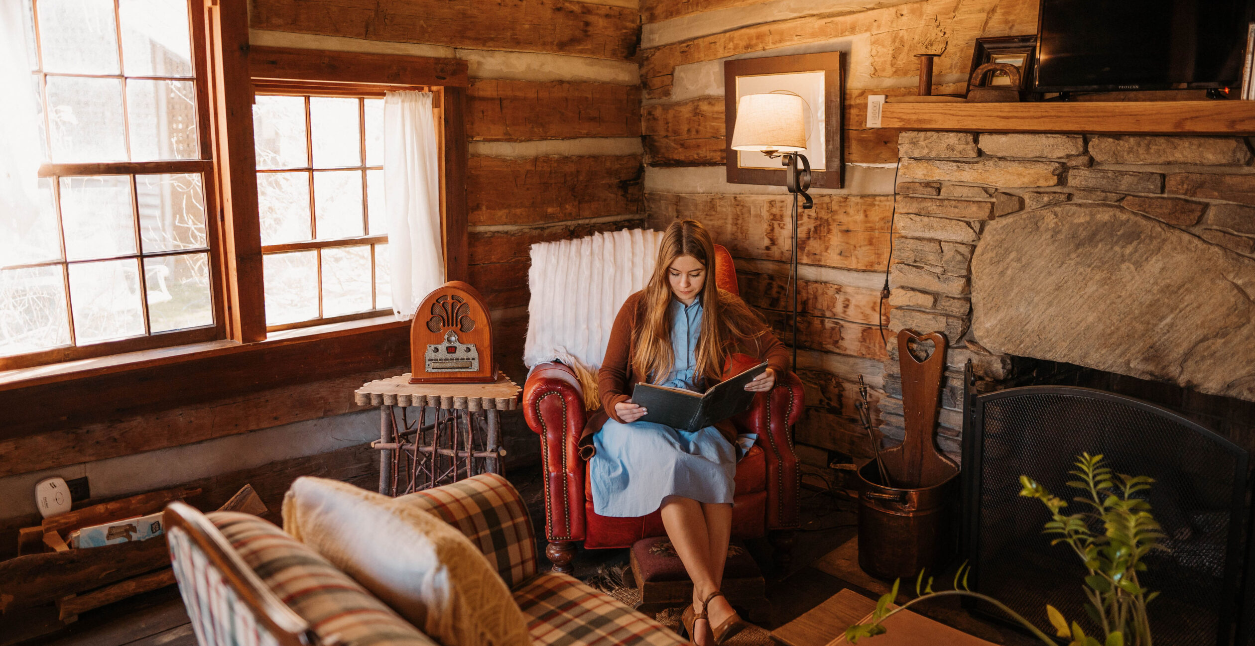 Reading by Loom Fire