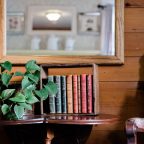 Vintage books on antique table