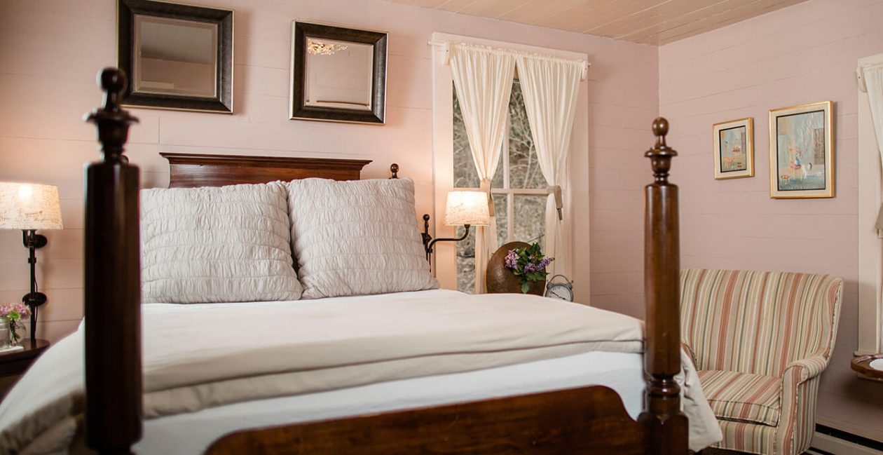 Luxurious four-poster bed in North Carolina bed and breakfast