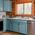 Full kitchen in the Raspberry Hill cabin near Boone, NC