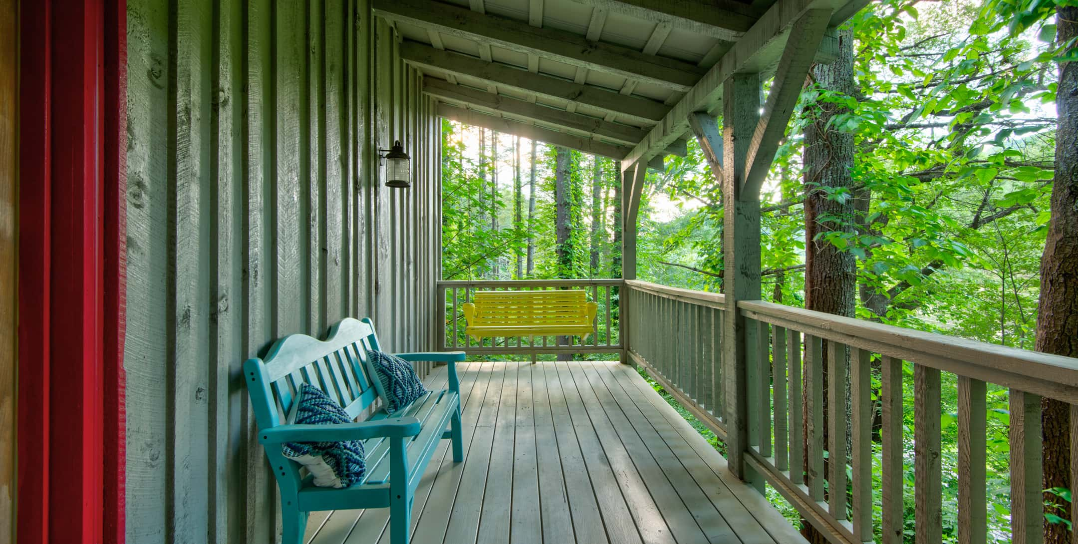 Rear porch at Gazebo Cabin