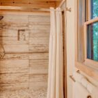 Walk in shower in Gazebo Cabin