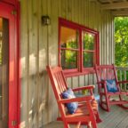 Back porch rocking chairs at Maple Spring cabin