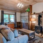 Sitting area with fireplace in the Maple Spring room