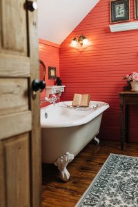 Elegant bathtub with book holder