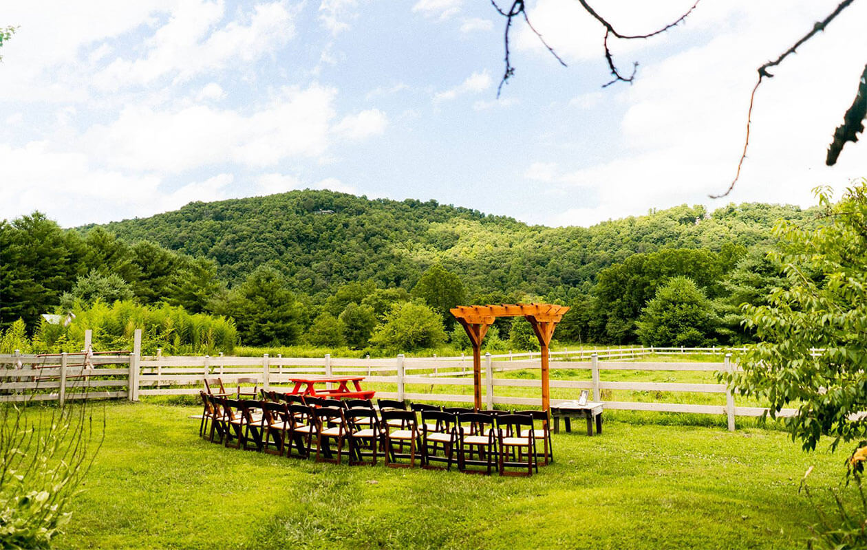 Ceremony set up behind The Granary