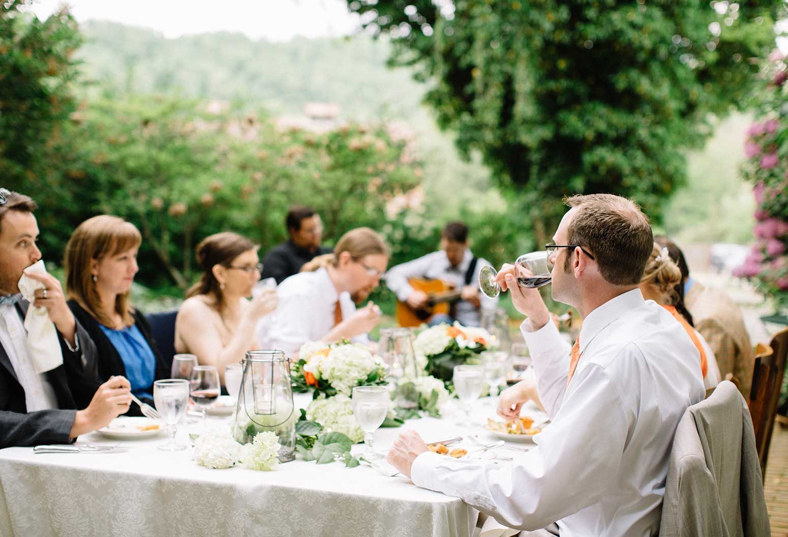 Intimate wedding dinner party
