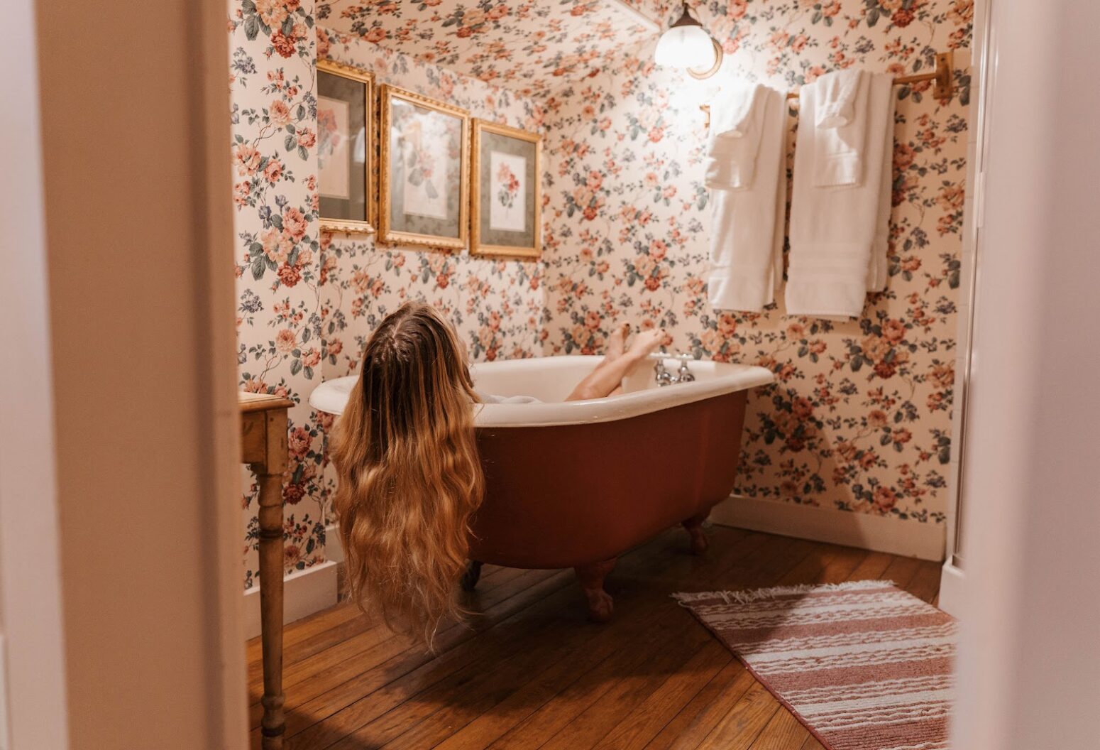 Interior of a north carolina cabin at a historic hotel